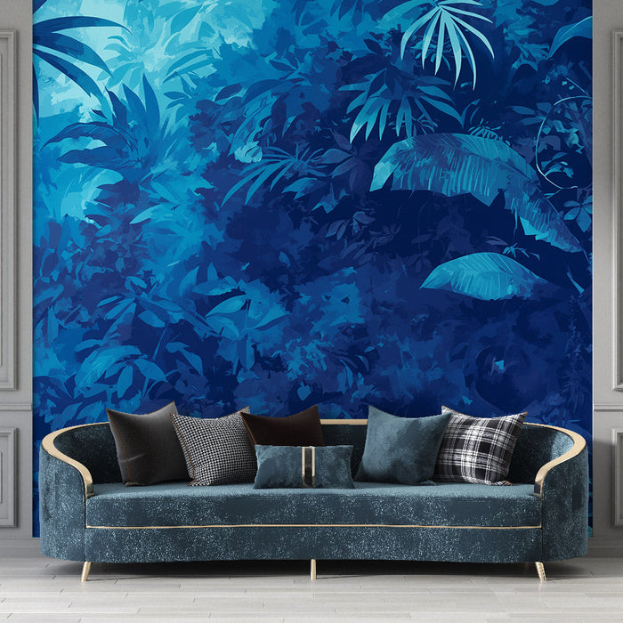 Papel de parede de Floresta Tropical | Azul Meia-Noite