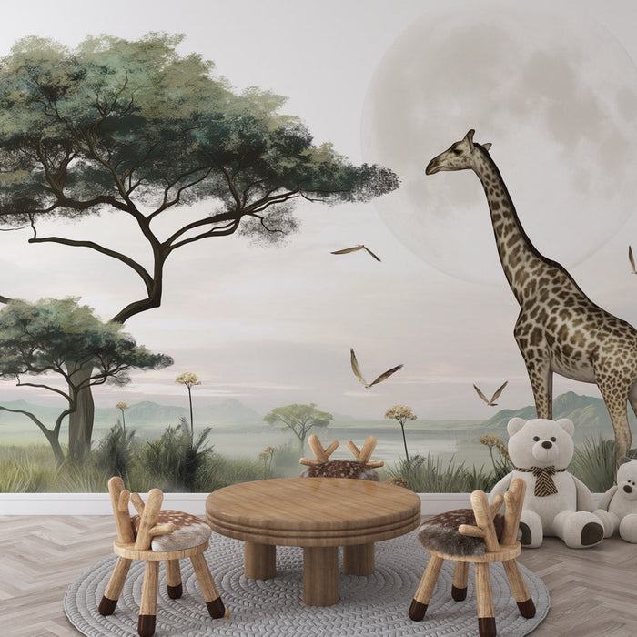 Giraffe Tapete | Dominiert die Savanne