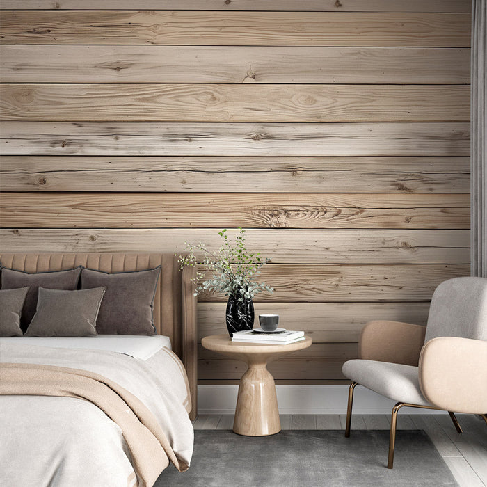 Light Wood Effect Mural Wallpaper | Thin Plank