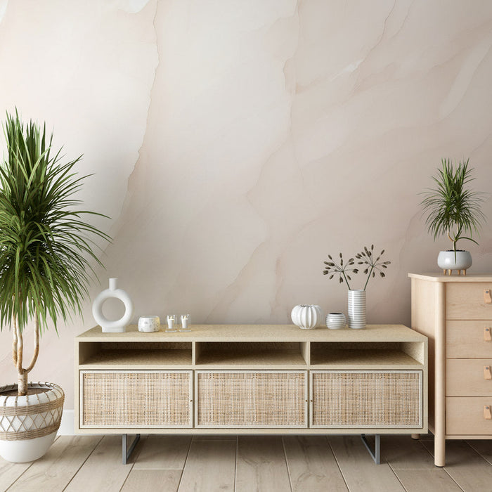 Marble Effect Mural Wallpaper | Blush Beige Color