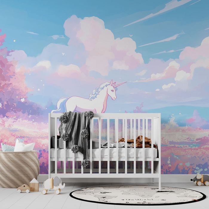 Unicorn Wallpaper | Pastel Mural Wallpaper