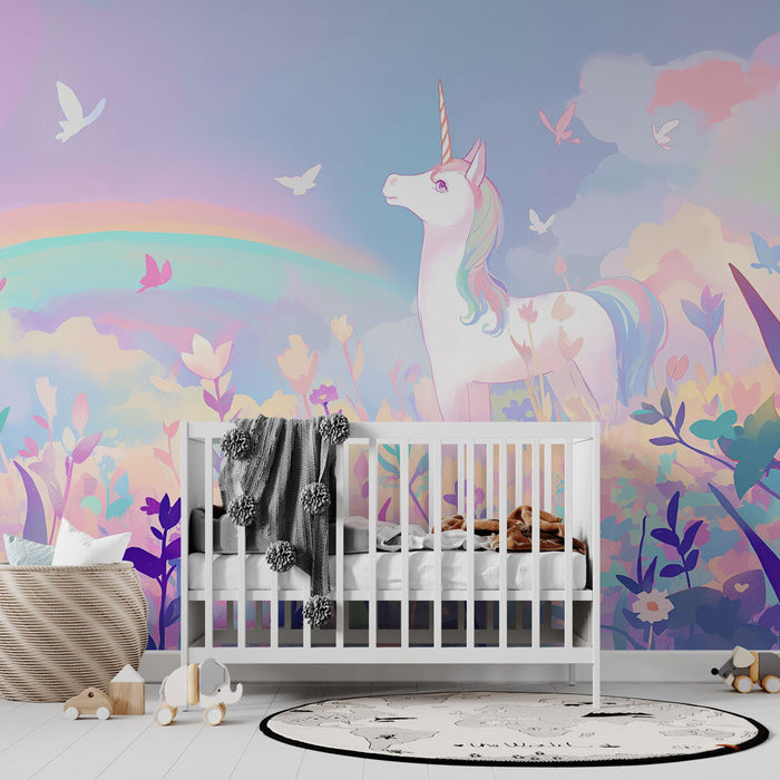 Unicorn Mural Wallpaper | Butterflies