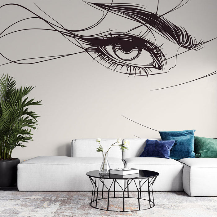 Linija Art Mural Wallpaper | Skrivnostni Pogled