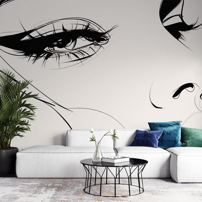 Line Art Mural Wallpaper | Sensuality