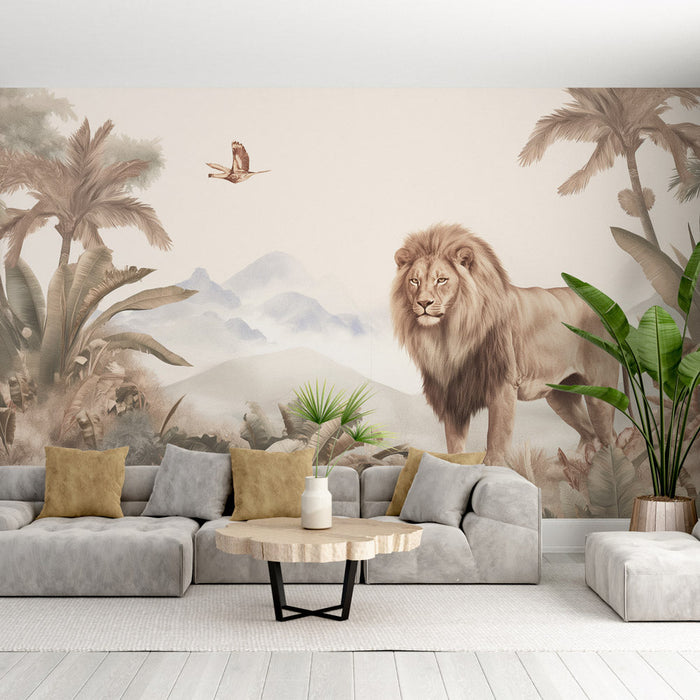 Lion Mural Wallpaper | Jungle