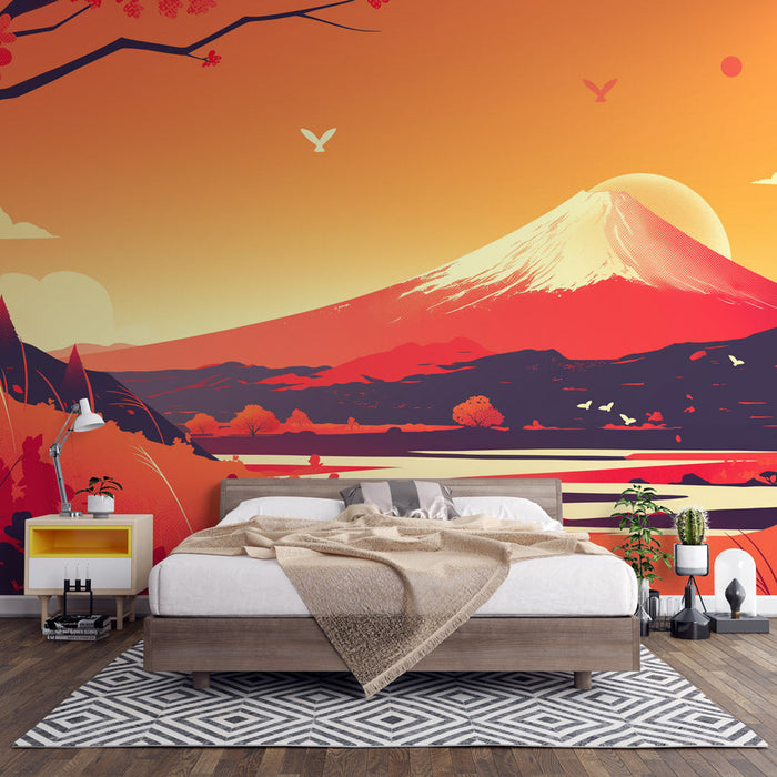 Mount Fuji Mural Wallpaper | Drawing