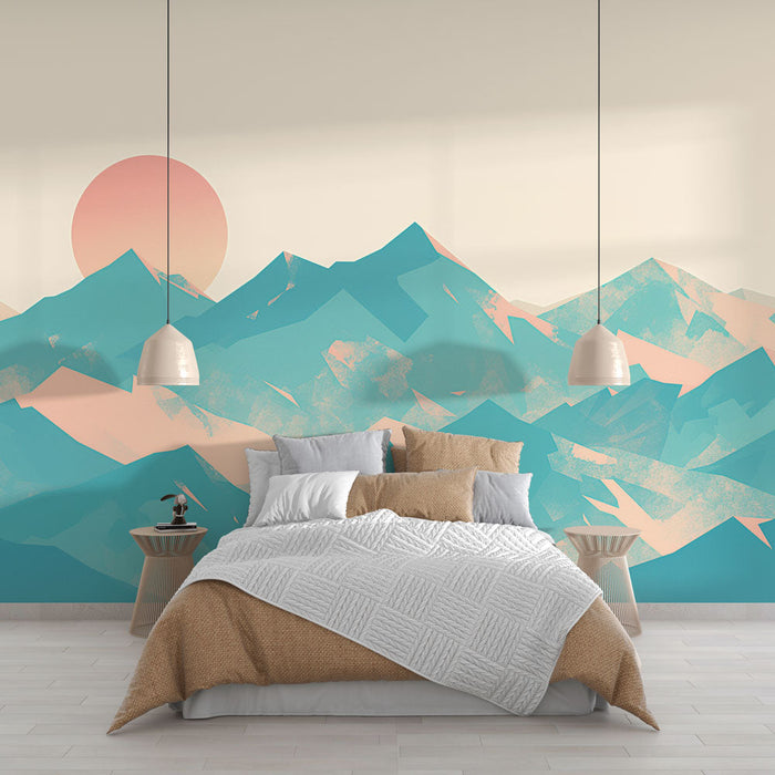 Mountain Mural Wallpaper | Pastel Color