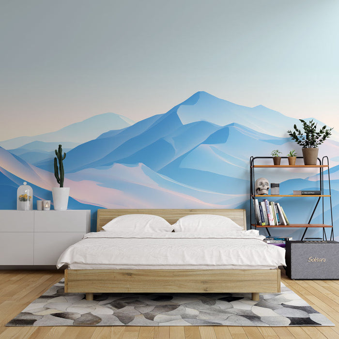 Mountain Wallpaper | Pastel Blue Pink