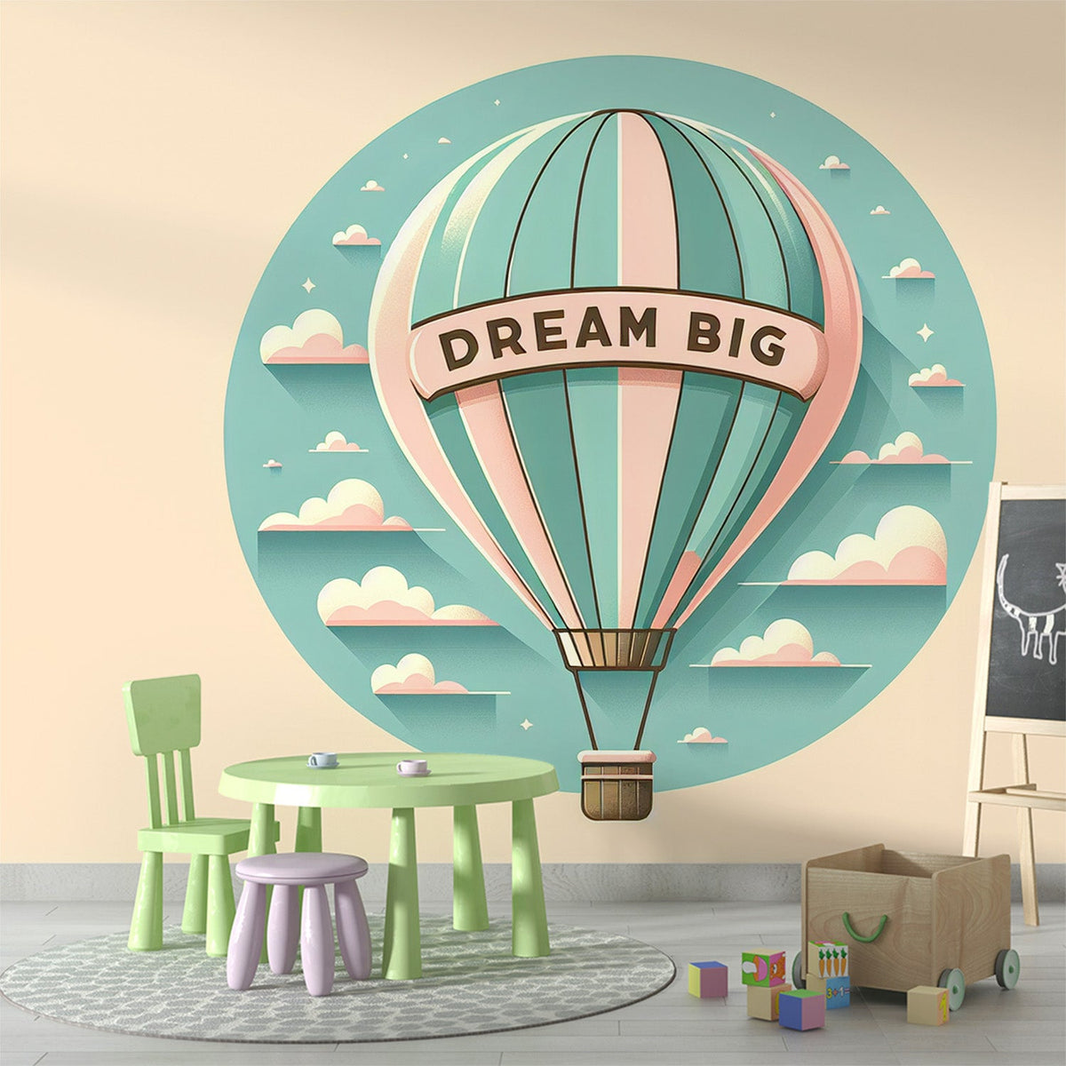 Watercolor Paris With Hot Air Balloon Wallpaper Mural - View #4