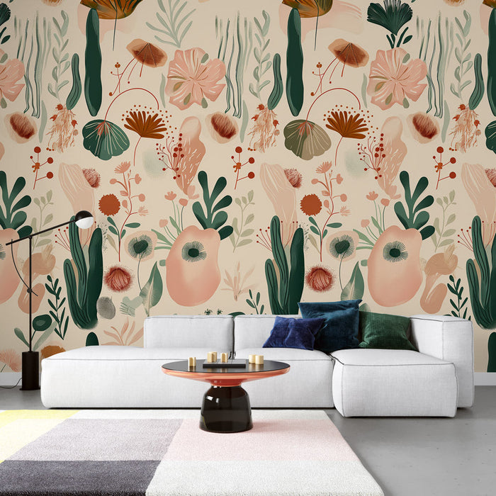 Floral Pattern Mural Wallpaper | Various and Colorful Patterns