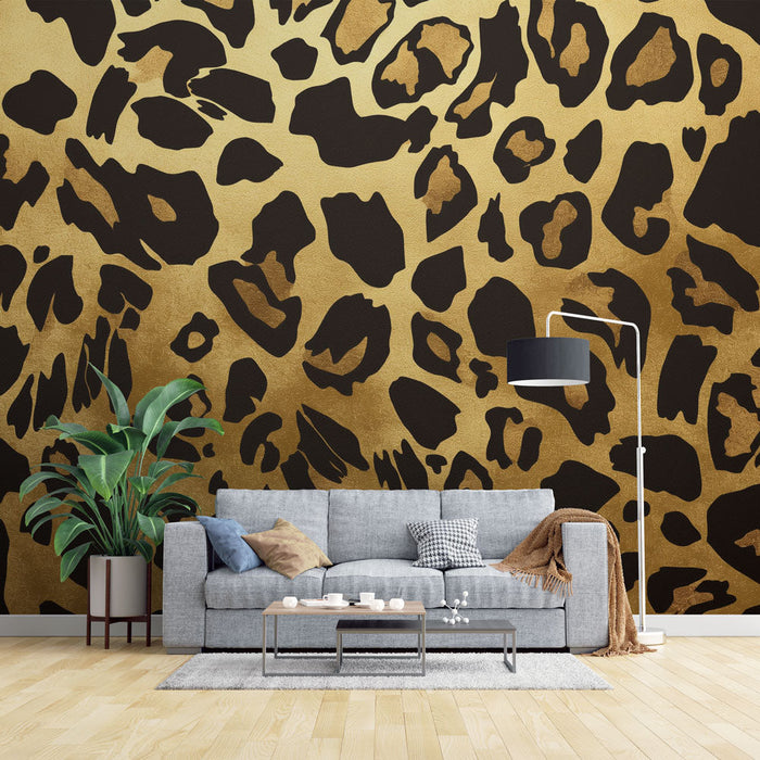 Black and Gold Mural Wallpaper | Leopard Patterns