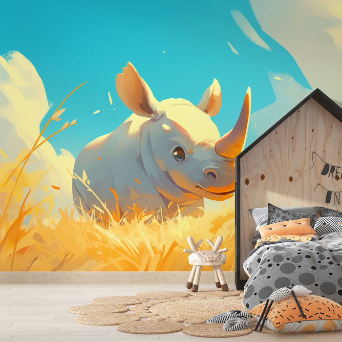 Rhinoceros Mural Wallpaper | Savanna