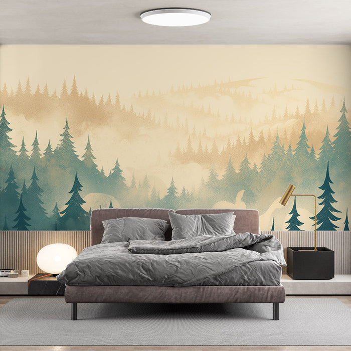 Pine Tree Mural Wallpaper | Mist
Foto Behang Den | Mist