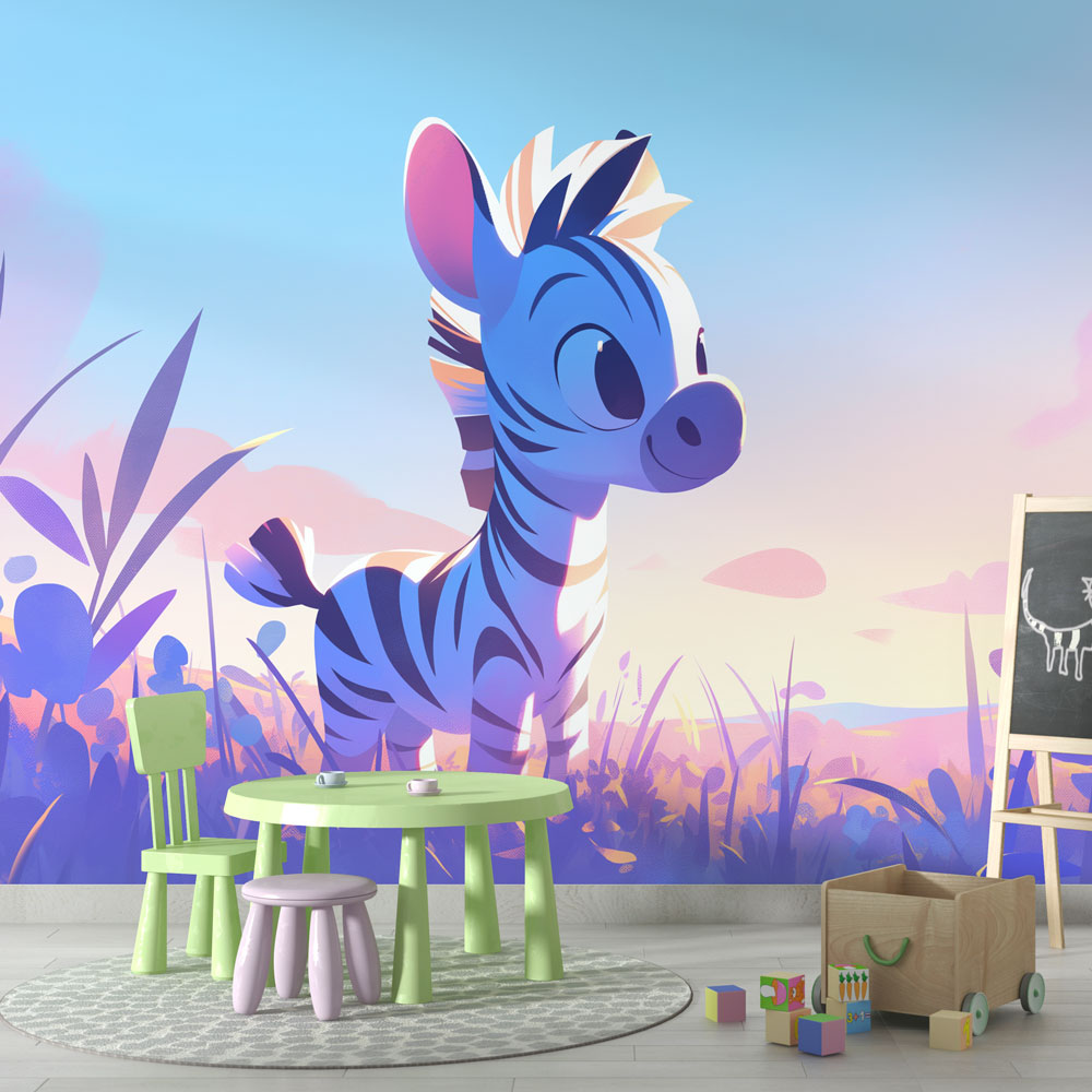 Carta da parati zebra | Sfumature viola — WonderMural, image size:1000x1000