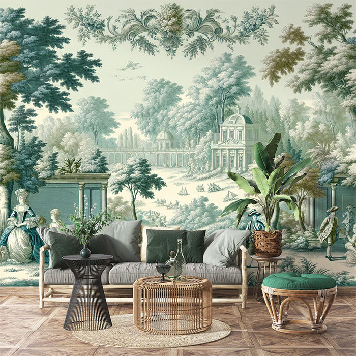 Art Deco Mural Wallpaper | Toile de Jouy Forest Style