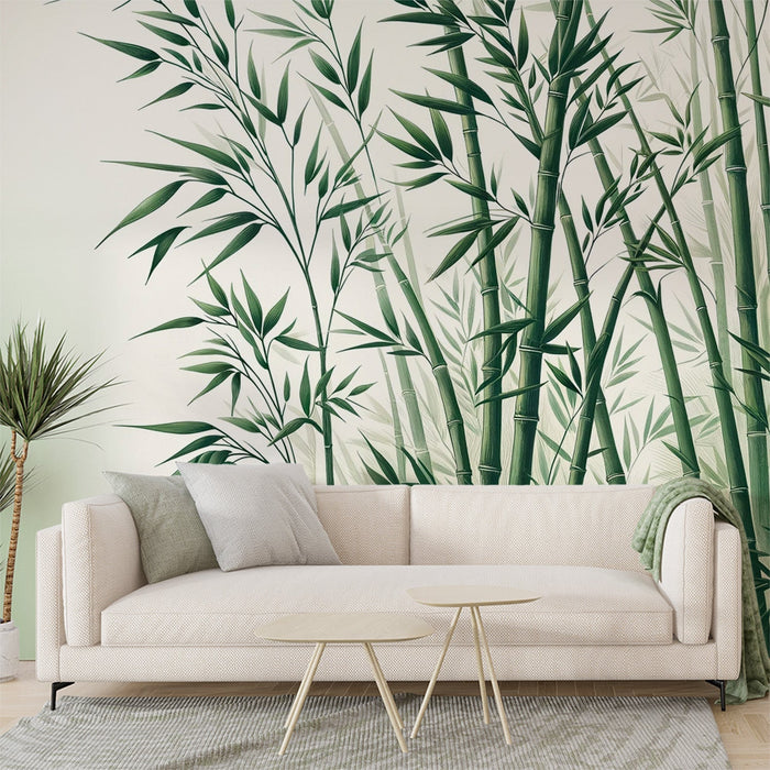 Bamboo Mural Wallpaper | Green, Massive, and Leafy Bamboo Forest