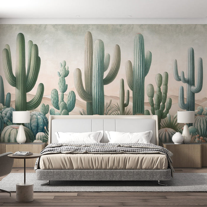 Cactus Mural Wallpaper | Dunes and Neutral Colors