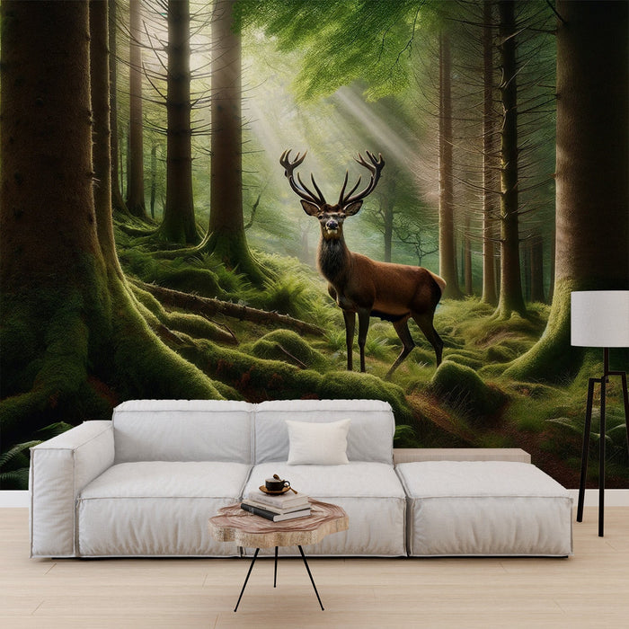 Deer Mural Wallpaper | Realistic Sunbeam Photography