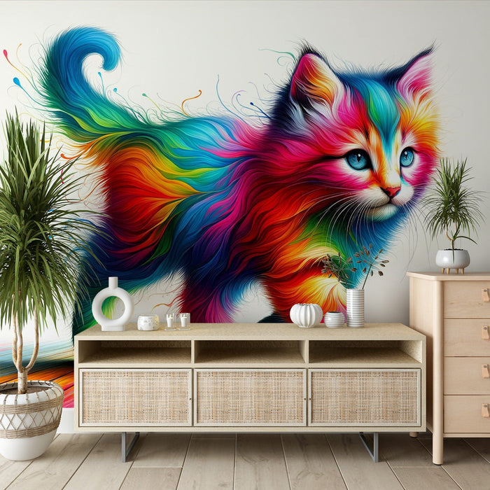 Kitten Mural Wallpaper | Multicolored Fur