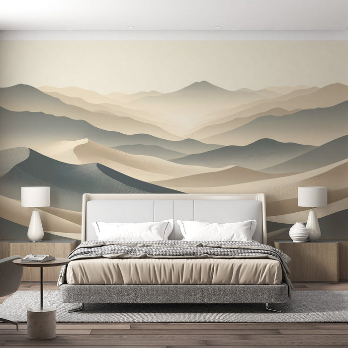 Dune Mural Wallpaper | Gray and Beige Tones