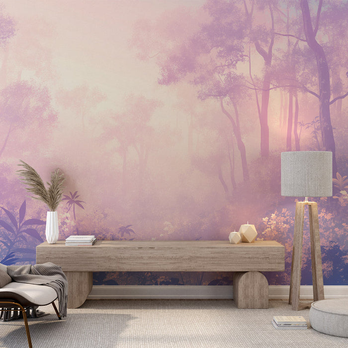 Gozdni Mural Wallpaper | Roza in Modra