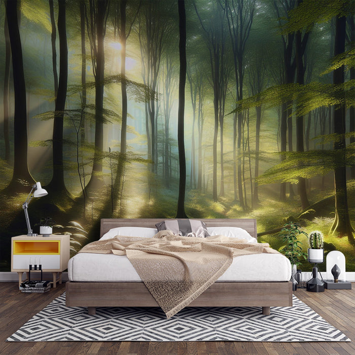 Forest Mural Wallpaper | Piercing Sunlight