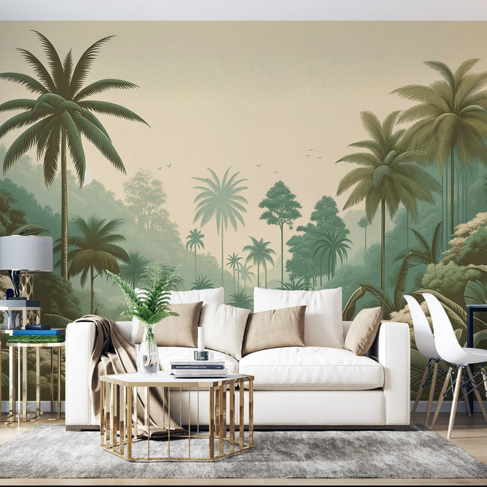 Tropical Jungle Mural Wallpaper | Valley of Green Palms
