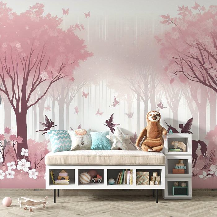 Unicorn Mural Wallpaper | Fairy, Unicorn, and Imaginary Animals in the Forest