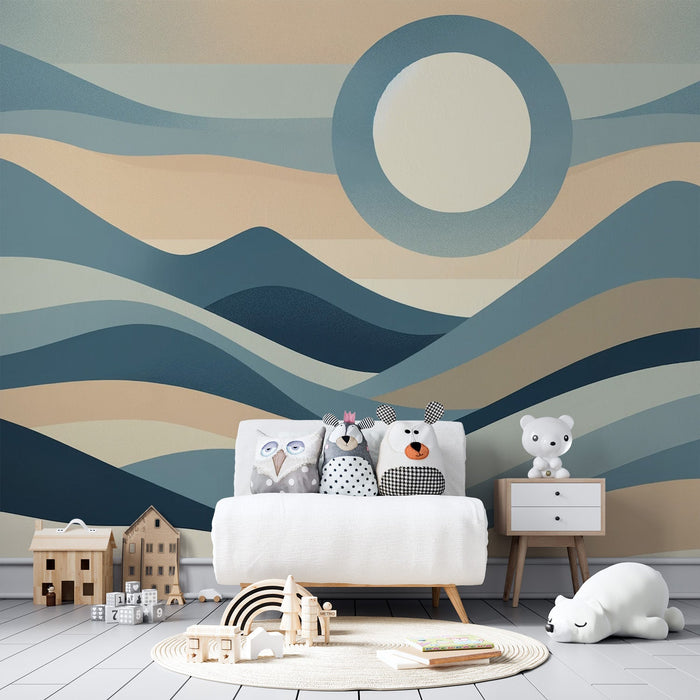 Baby Mountain Mural Wallpaper | Gentle Curves and Sun