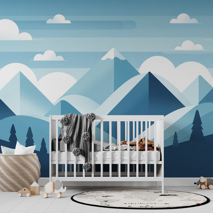 Baby Mountain Mural Wallpaper | Blue Mountains and Valley