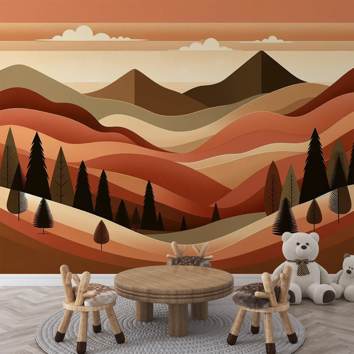 Baby Mountain Mural Wallpaper | Terracotta Valley