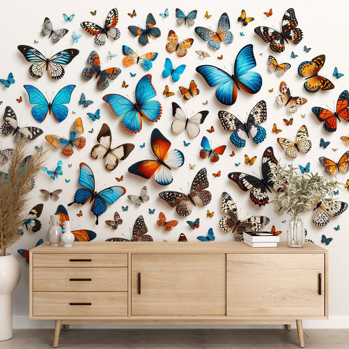 Butterfly Mural Wallpaper | Colorful Butterfly Round