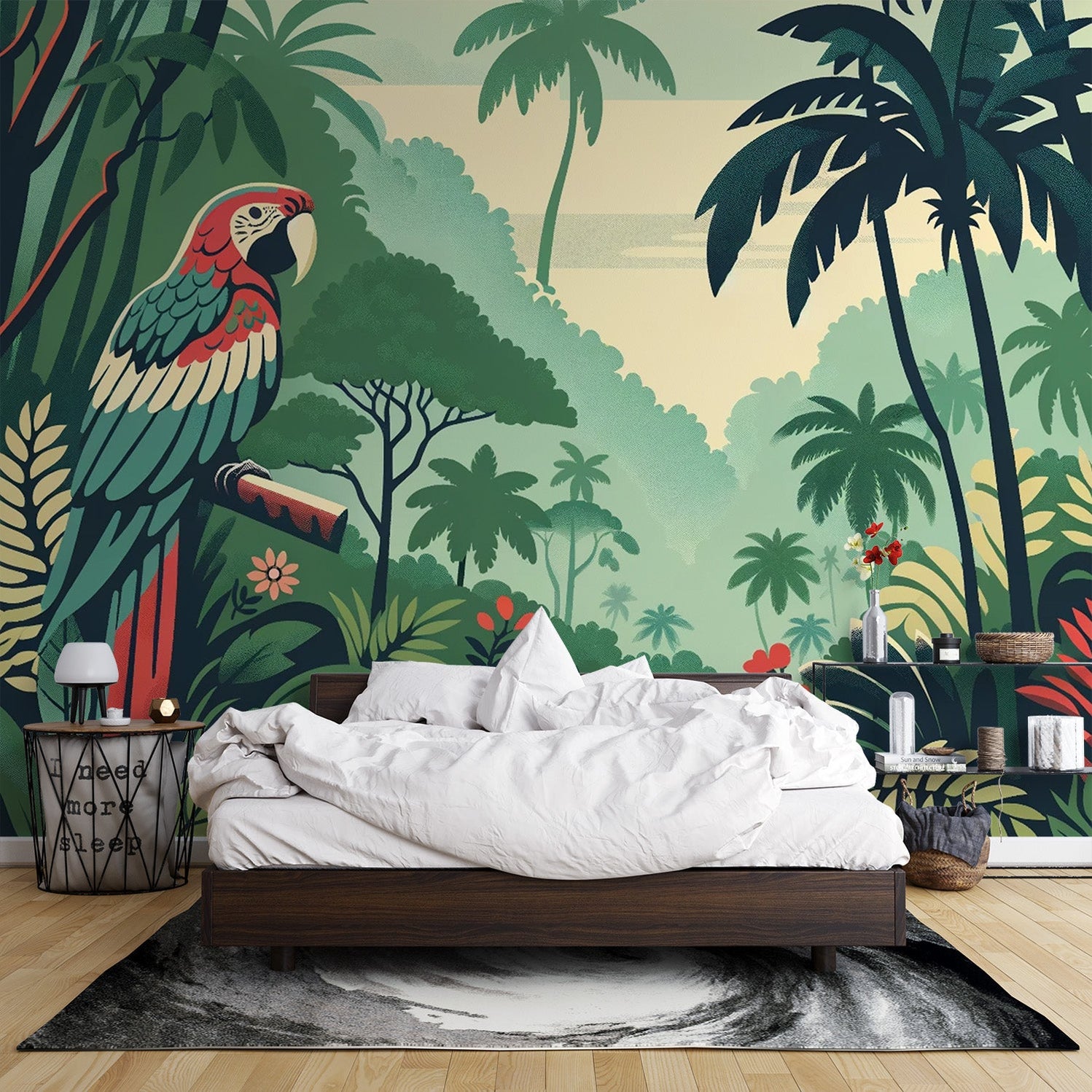 3D Red Parrot 173 Wall Murals