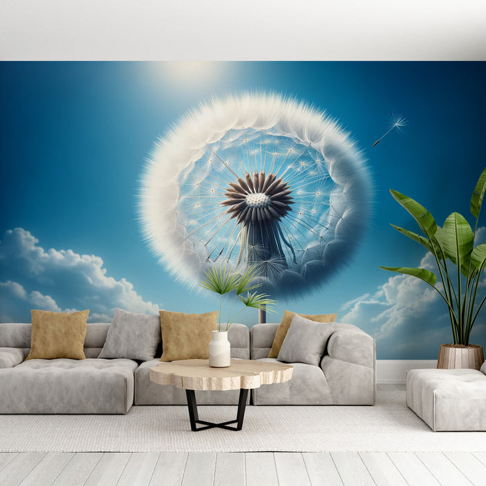 Dandelion Mural Wallpaper | Realistic with a Grand Blue Sky