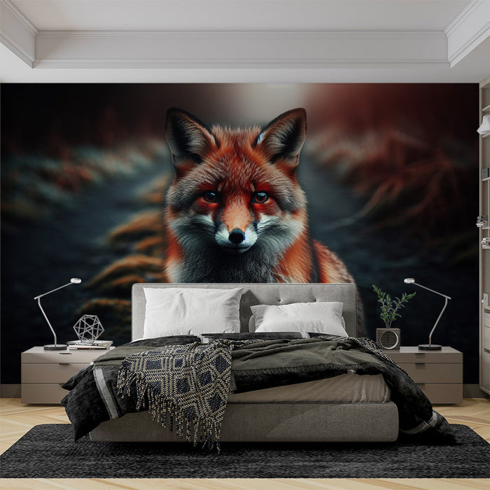 Fox Mural Wallpaper | Autumn Forest in the Shadows