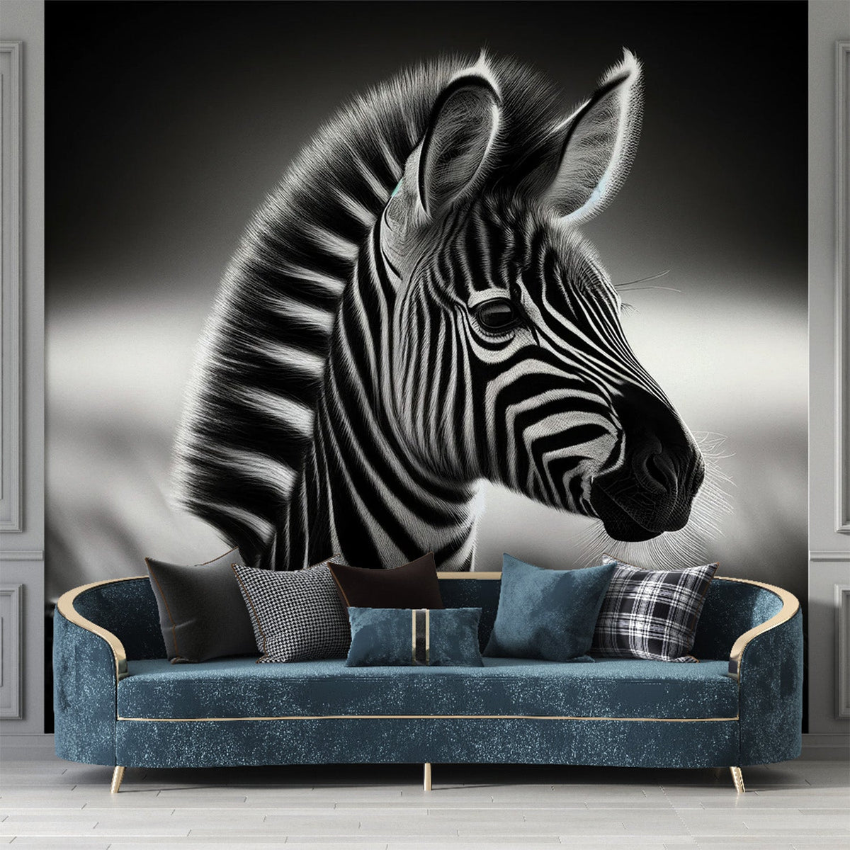 Cute Zebra Behang, image size:1200x1200