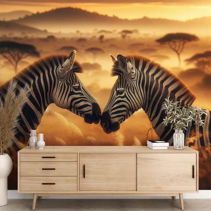 Zebra Mural Wallpaper | Moment of Tenderness