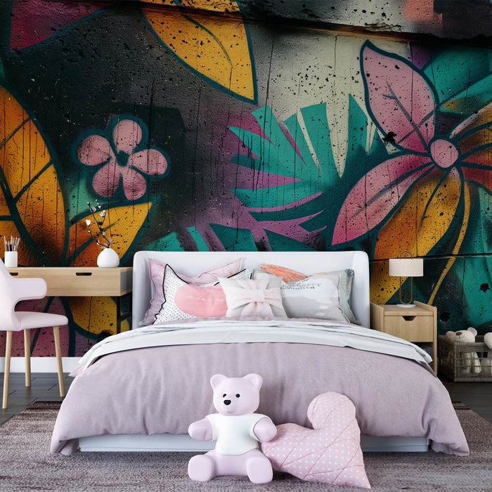 Фототапет тийнейджърска спалня | Цветен графити