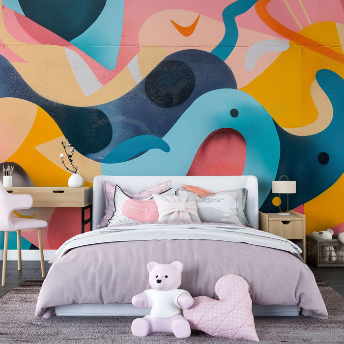 Тапет за тийнейджърска спалня | Графити от вълни