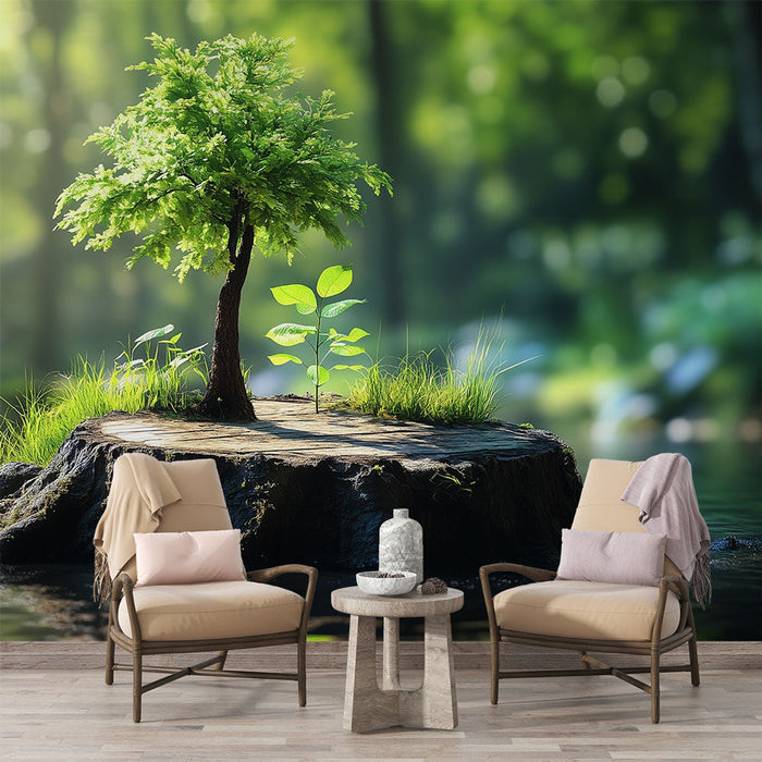 Carta da parati natura | Albero su tronco nella foresta