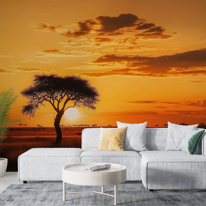 Carta da parati savana | Tramonto africano