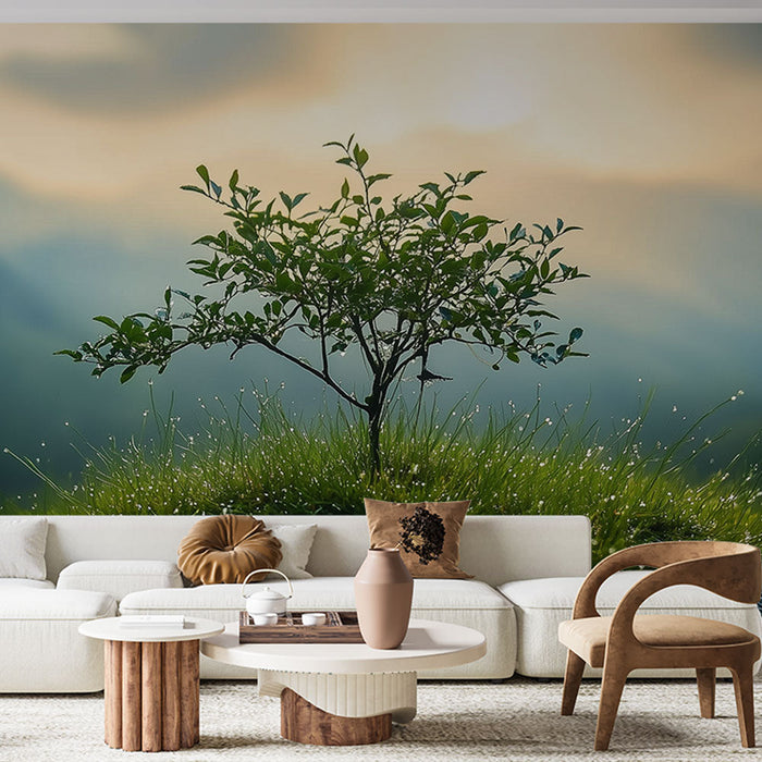 Tapeta s přírodou | Mladý strom východem slunce