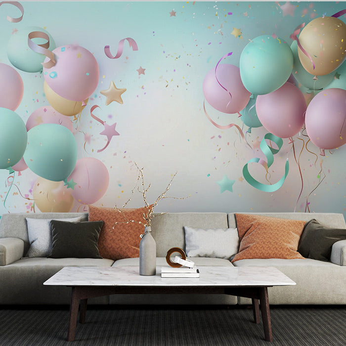 Fototapet zabava pastel | Baloni i konfete