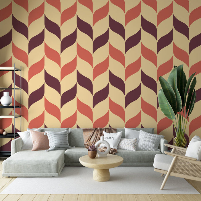 Tapeta geometrická | Vlnitý retro vzor