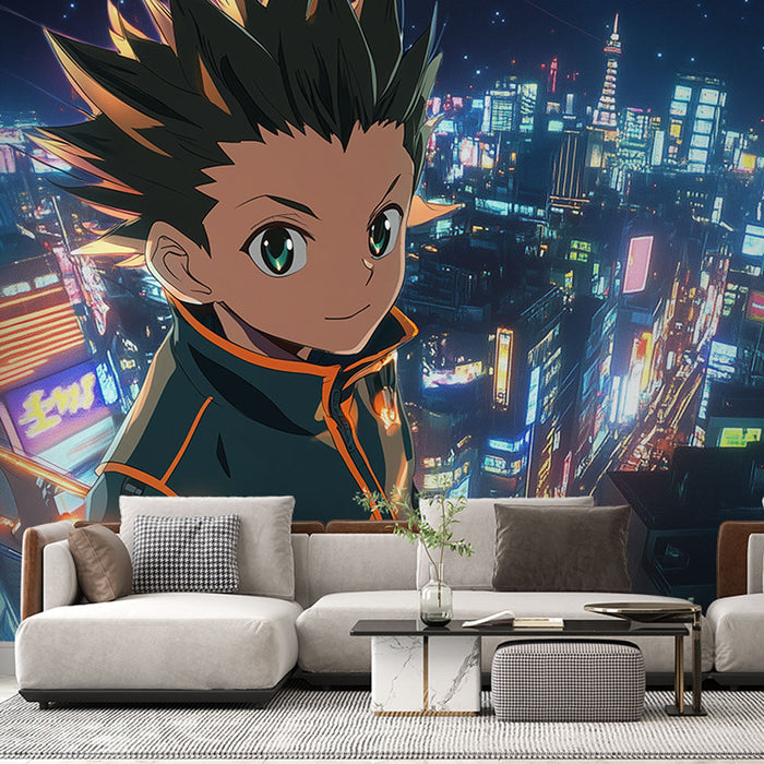 Falfestmény tapéta | Futurisztikus fényes város