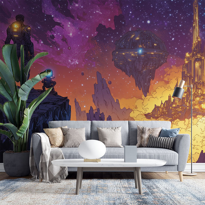 Tapeta science-fiction | Jasná kosmická krajina