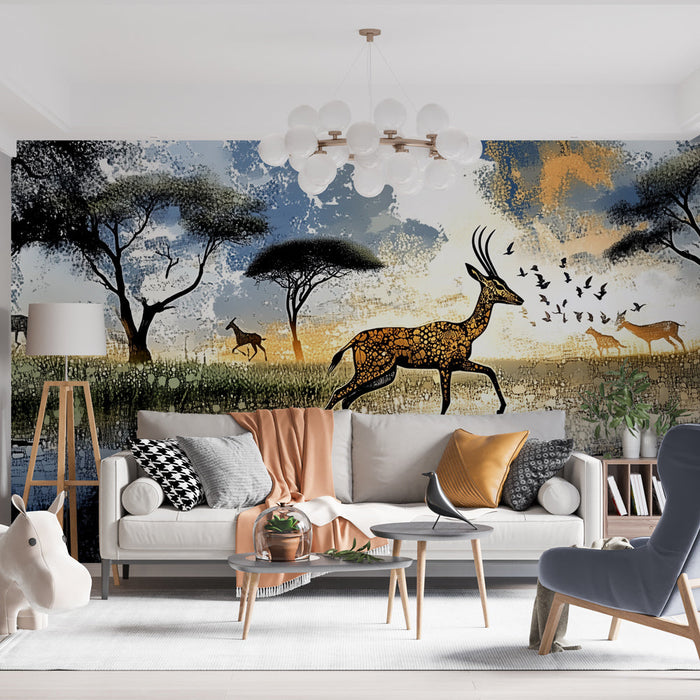 Papel de parede faune | Antílopes e paisagem africana