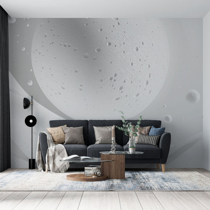Tapete | Weiße Blasen und Mondtextur