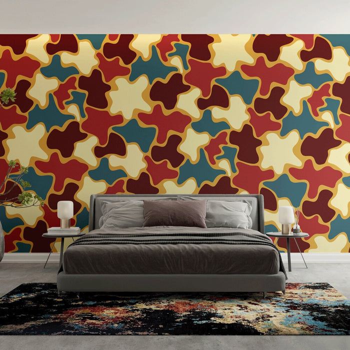 Mural Wallpaper Abstract | Multicolored Organic Shapes