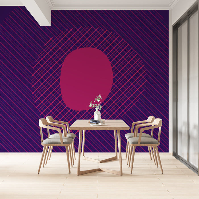 Papel de parede geométrico | Design abstrato roxo e magenta